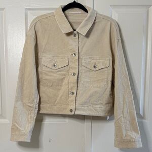 NWOT Uniqlo Cream Corduroy Jacket